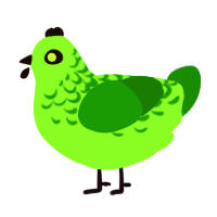 A grass and leaf chicken with a half-lace pattern