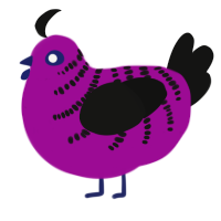 (unnamed), a plum and black chicken with a half-bar pattern