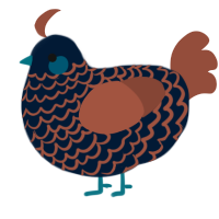 A tumblr and russet chicken with a lace pattern
