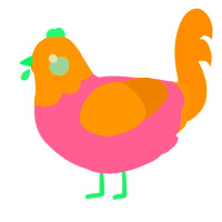 Toasted Cozy, a rose and orange chicken with a head pattern