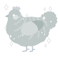 A silver chicken with a half-bar pattern