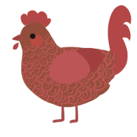 A russet and red chicken with a double-lace pattern