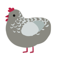 (unnamed), a ash and silver chicken with a half-lace pattern