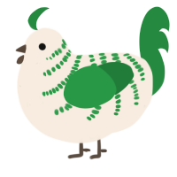 剪草雪糕, a cream and viridian chicken with a half-bar pattern