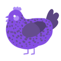 Grape Smoothie, a blurple and overcast chicken with a speckle pattern