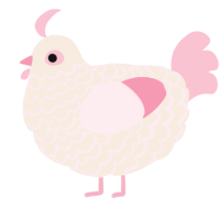 A cream and rose chicken with a lace pattern