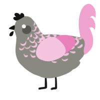 A ash and pink chicken with a half-lace pattern