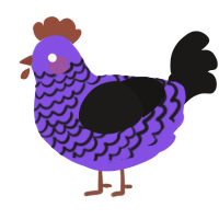 (unnamed), a blurple and sable chicken with a lace pattern