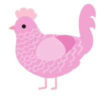 (unnamed), a pink chicken with a lace pattern