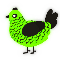 Radium, a grass and sable chicken with a lace pattern