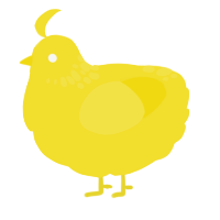 Rubber Ducky, a yellow chicken with a neck-speckle pattern