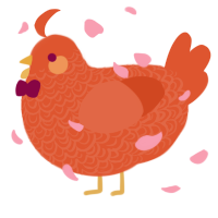 Apricotta, a vermilion chicken with a double-lace pattern