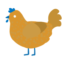 (unnamed), a orange and gold chicken with a speckle pattern