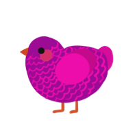 A plum and fuchsia chicken with a lace pattern