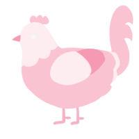 Baby Rosie, a rose chicken with a head pattern