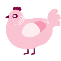 Rabegga, a rose chicken with a neck-band pattern