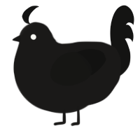 A sable and black chicken