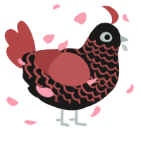 A sable and red chicken with a lace pattern