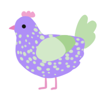 (unnamed), a lilac and gluppy chicken with a speckle pattern
