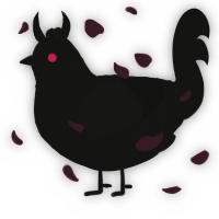 Void - xxx, a black chicken with a lace pattern