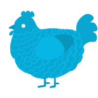 Ceru, a cerulean chicken with a lace pattern