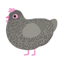 A grey and ash chicken with a double-lace pattern