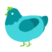 (unnamed), a aqua and teal chicken with a head pattern