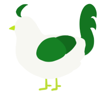 A white and leaf chicken