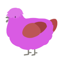 A orchid and red chicken
