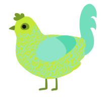 A lime and mint chicken with a double-lace pattern