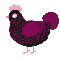 Endo, a sable and wine chicken with a lace pattern