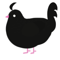Preon Star, a black chicken with a half-lace pattern