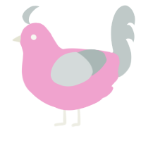 Bubblegum concrete, a pink and silver chicken