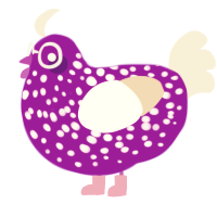 ラベンダー, a amethyst and cream chicken with a speckle pattern