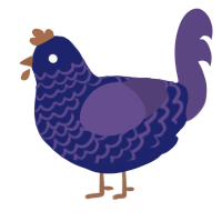 A navy and overcast chicken with a lace pattern