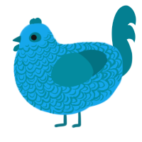 Snot, a sky and sea chicken with a double-lace pattern