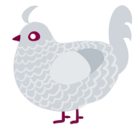 Birdie, a mist chicken with a lace pattern