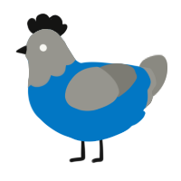 (unnamed), a sapphire and ash chicken with a head pattern