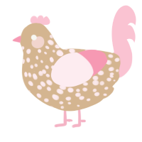 Strawberry Danish, a beige and rose chicken with a speckle pattern