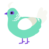 hehehe, a mint and white chicken with a neck-band pattern