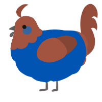 (unnamed), a ultramarine and russet chicken with a head pattern