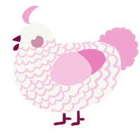 (unnamed), a white and pink chicken with a lace pattern