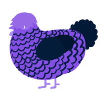 A blurple and tumblr chicken with a lace pattern