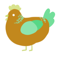 A ochre and spring chicken with a neck-band pattern