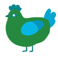 Project, a viridian and cerulean chicken