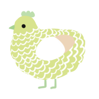 A lemon and cream chicken with a lace pattern