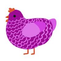 Milion Legs, a plum and orchid chicken with a lace pattern