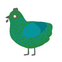 Waving Banner, a viridian and teal chicken with a lace pattern