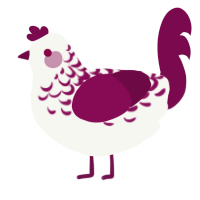 A white and wine chicken with a half-lace pattern