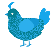 A sea and sky chicken with a double-lace pattern